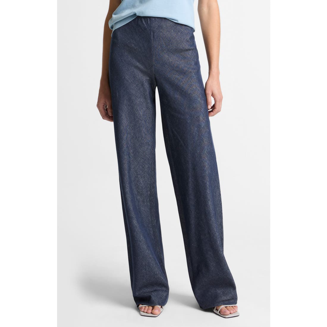 Vince Colette Wide Leg Chambray Pants