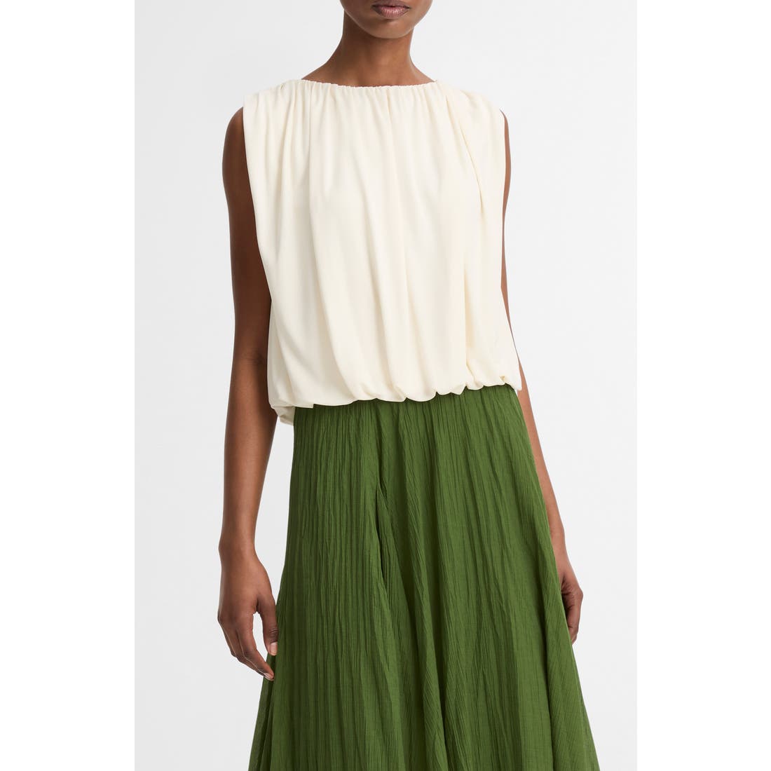 Vince Sleeveless Bubble Hem Top