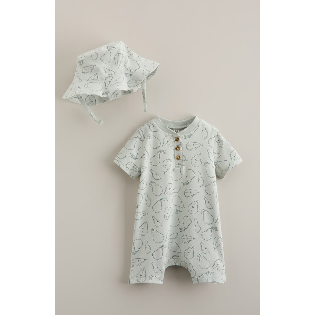 Nordstrom Print Romper & Hat Set