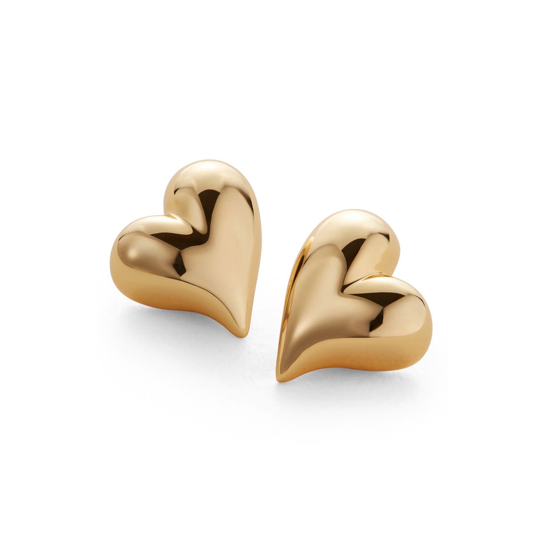 Jenny Bird Art Heart Button Stud Earrings