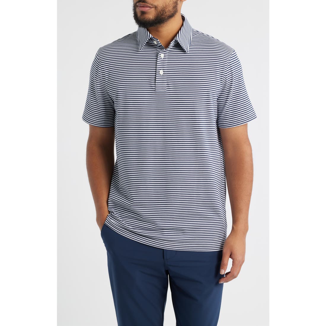 G/fore All Play Stripe Performance Golf Polo