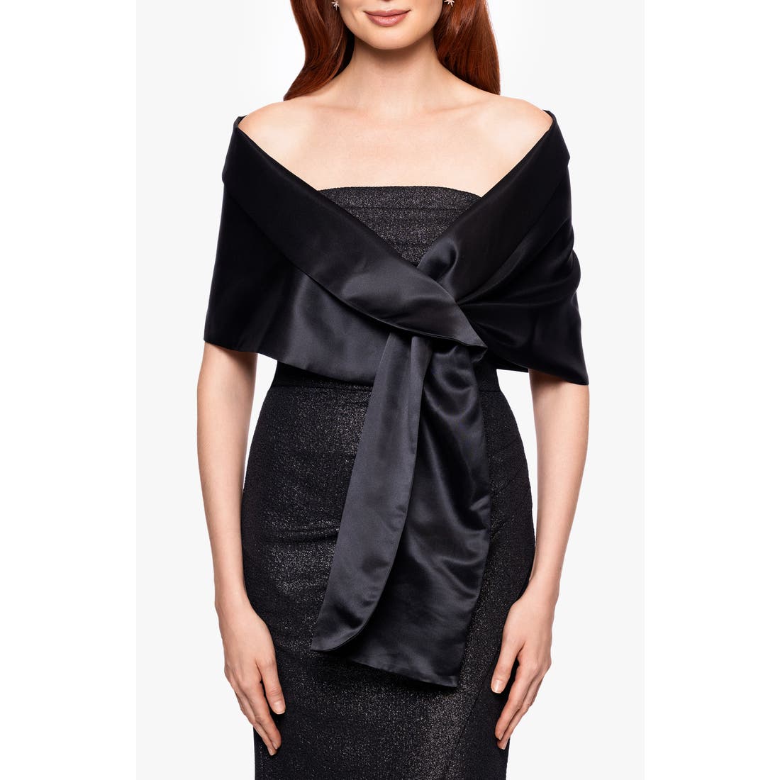 Betsy & Adam Satin Shawl Wrap