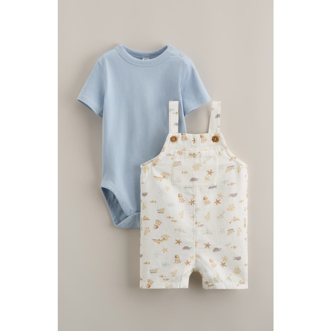 Nordstrom Cotton Bodysuit & Shortalls Set