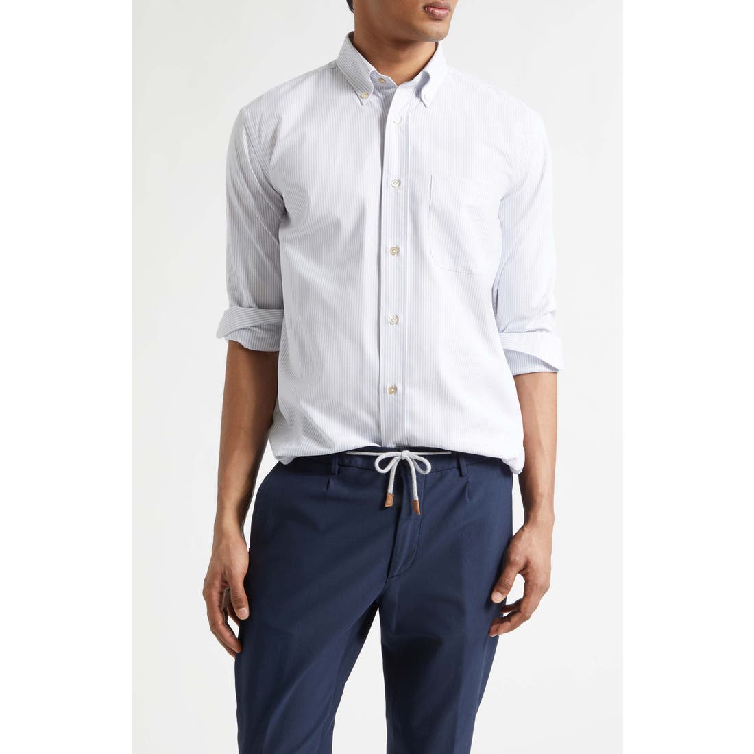 Eleventy Stripe Button Down Shirt