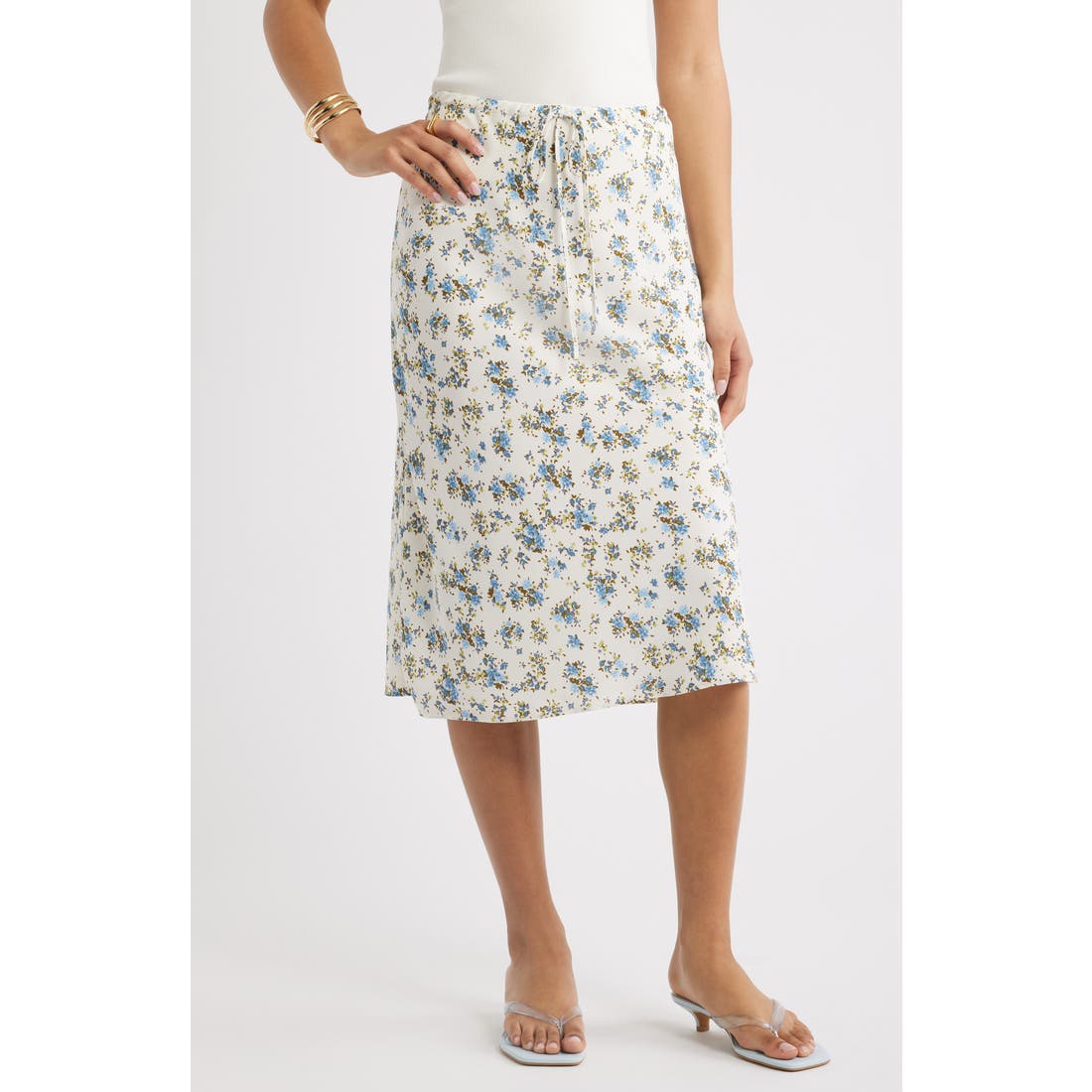 Open Edit Print Midi Skirt