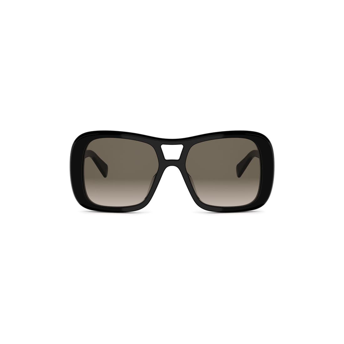Celine Triomphe 55mm Gradient Pilot Sunglasses in Shiny Black/gradient Brown