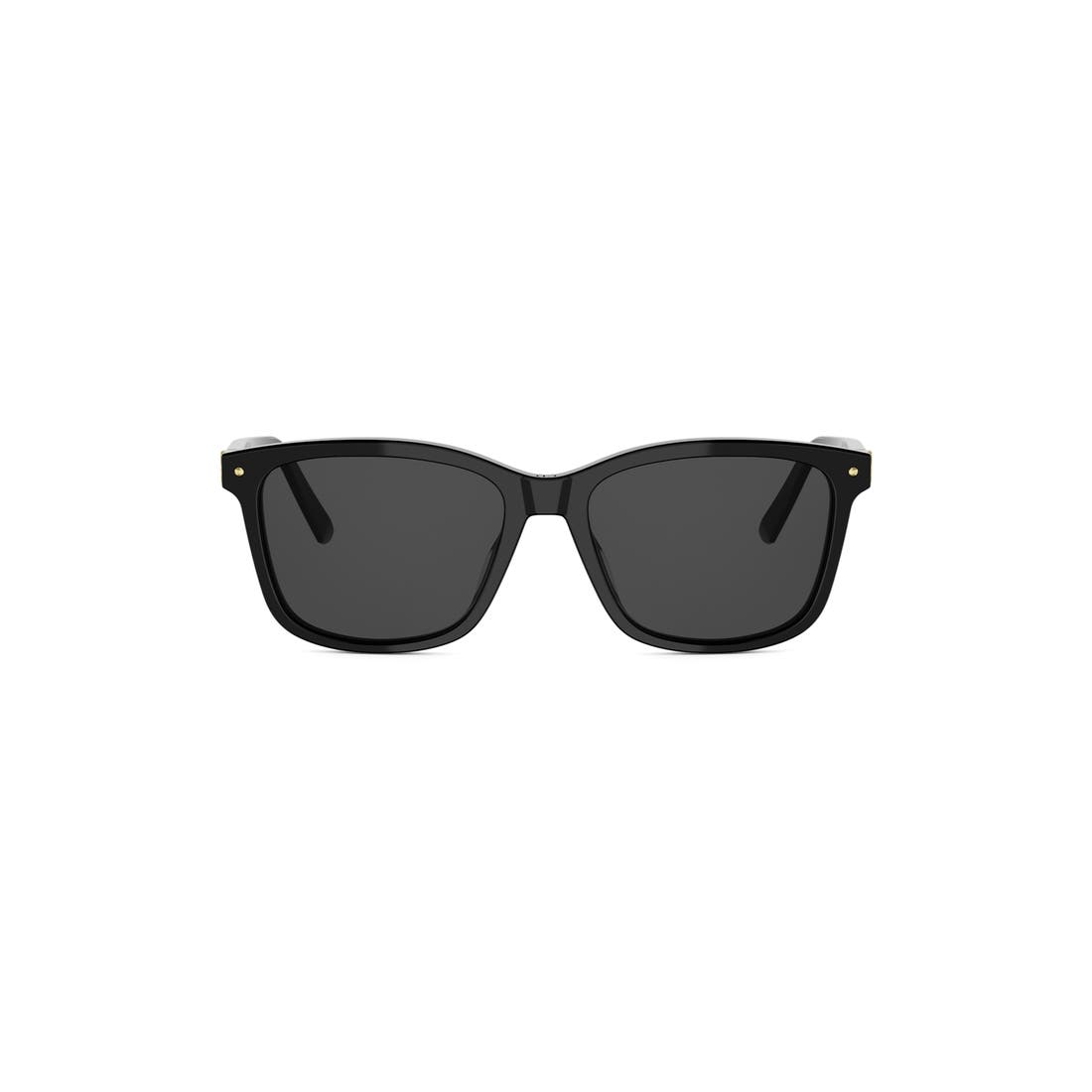 Dior Petit CD S2I 54mm Rectangular Sunglasses in Shiny Black/smoke