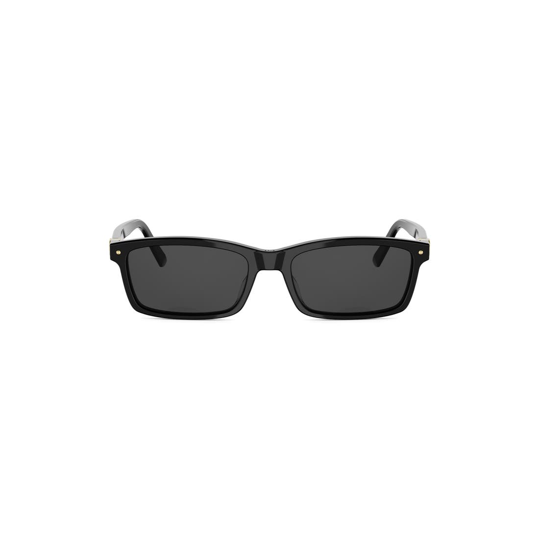 Dior Petit CD S1I 54mm Rectangular Sunglasses in Shiny Black/smoke