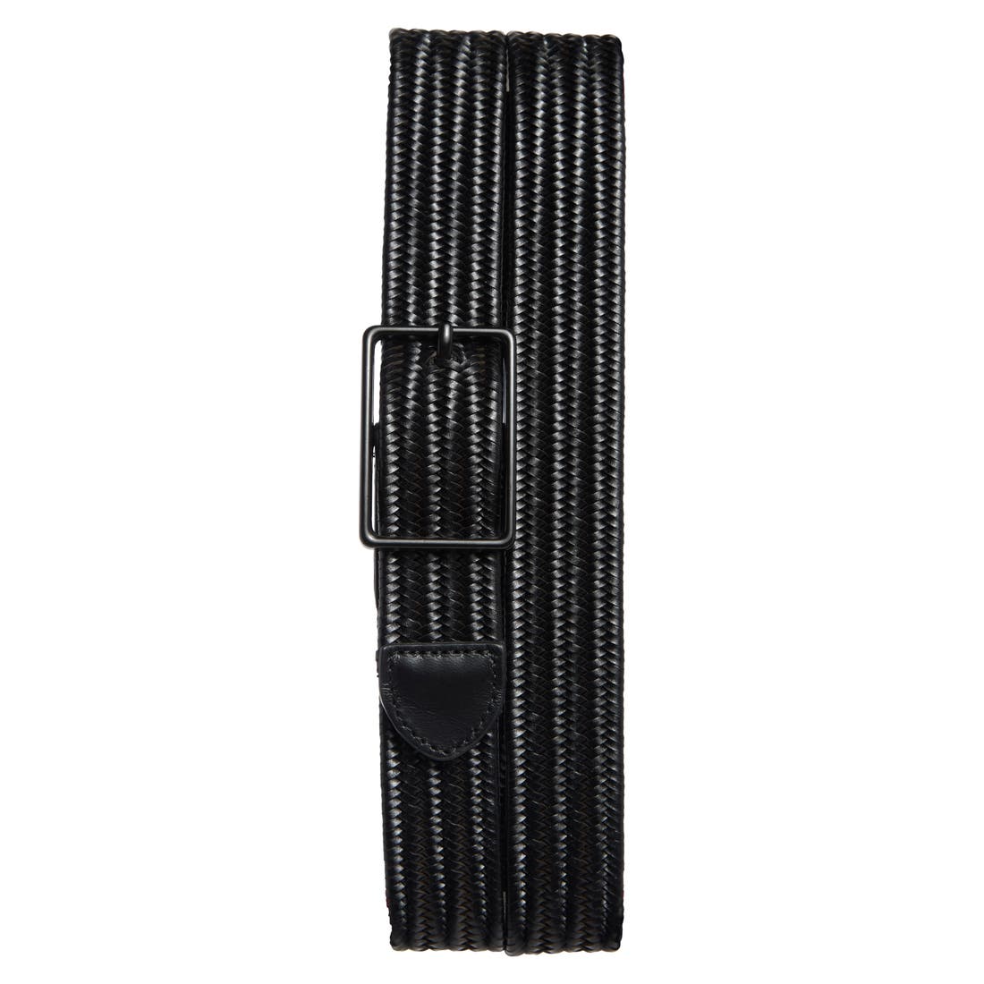 Open Edit Jesse Woven Stretch Leather Belt