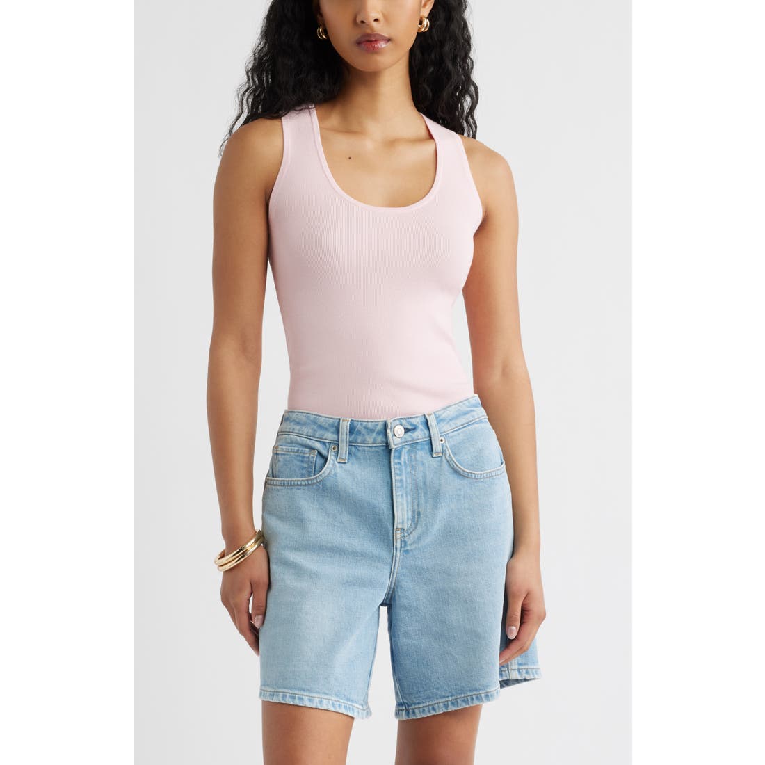 Open Edit Scoop Neck Sweater Tank