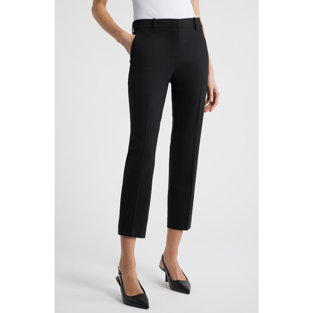 Theory Treeca Wool Blend Crop Pants