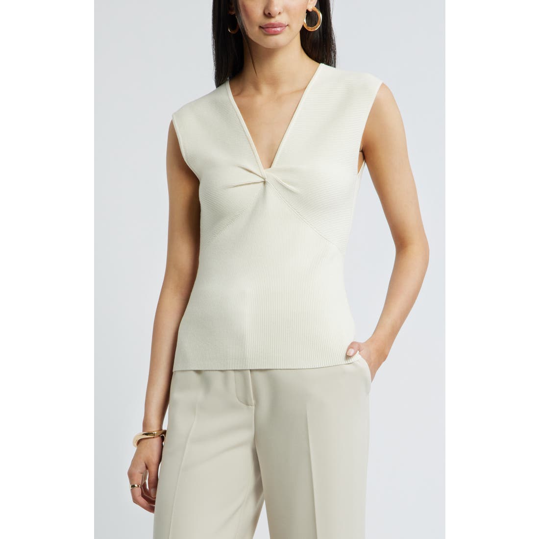 Nordstrom Sleeveless Twist Front Sweater