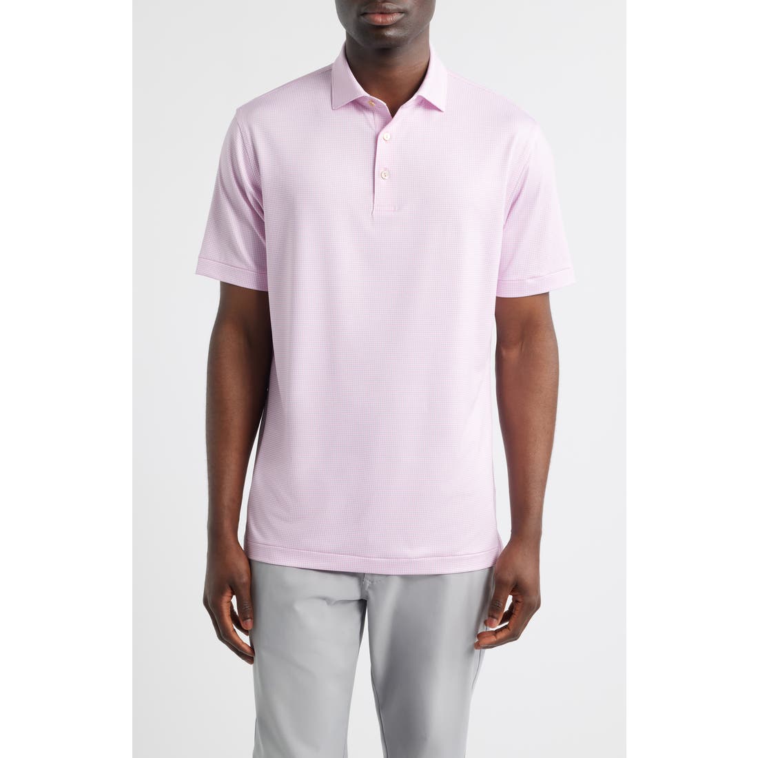 Peter Millar Gingham Check Performance Jersey Polo