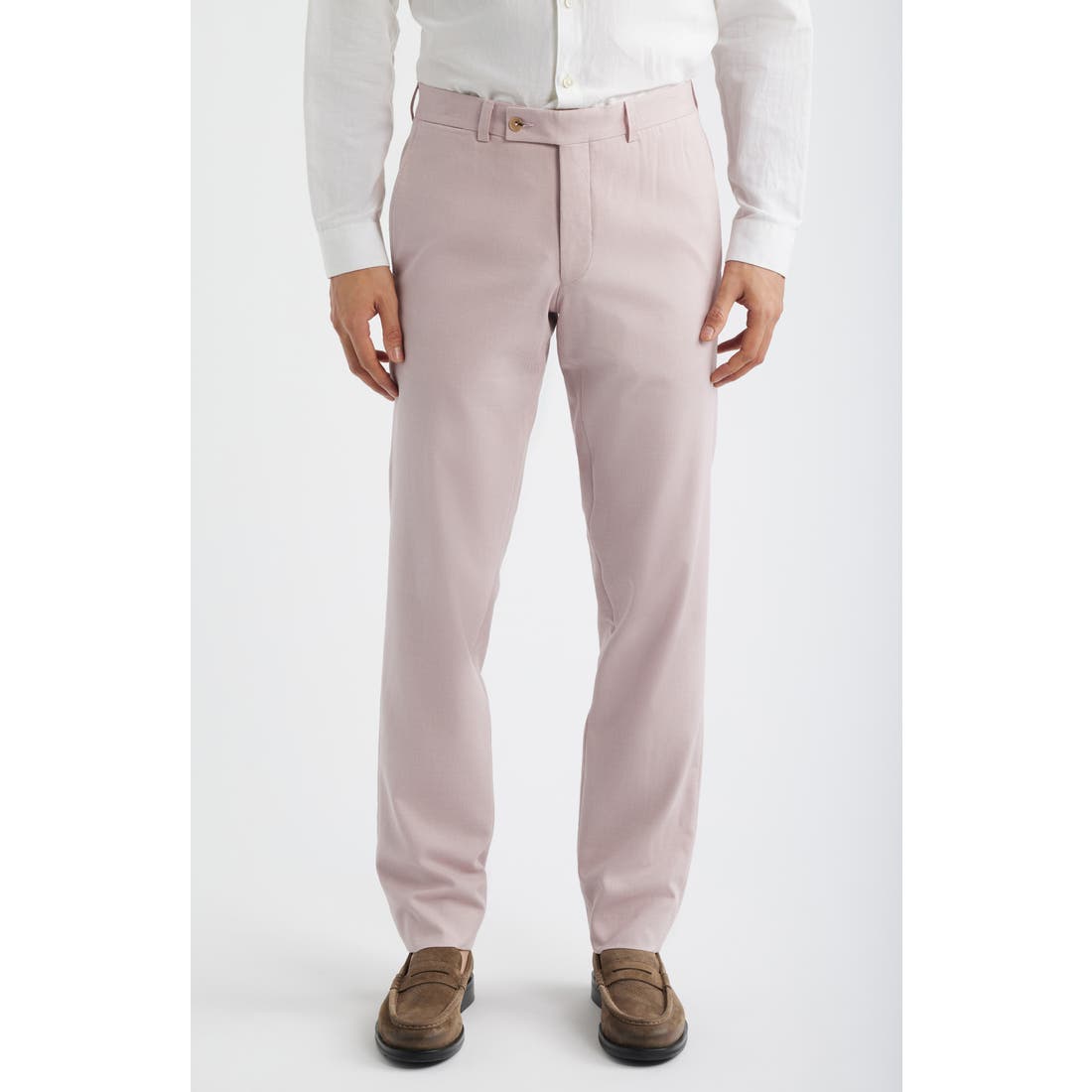 Jack Victor Piero Flat Front Stretch Cotton & Wool Pants