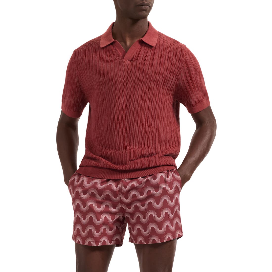 Bugatchi Cruz Print Swim Trunks