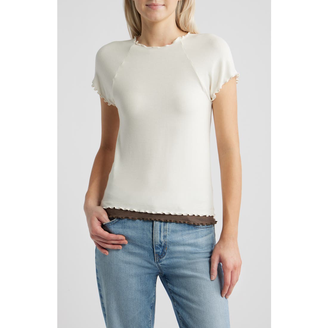Mango Lettuce Edge Layered Top