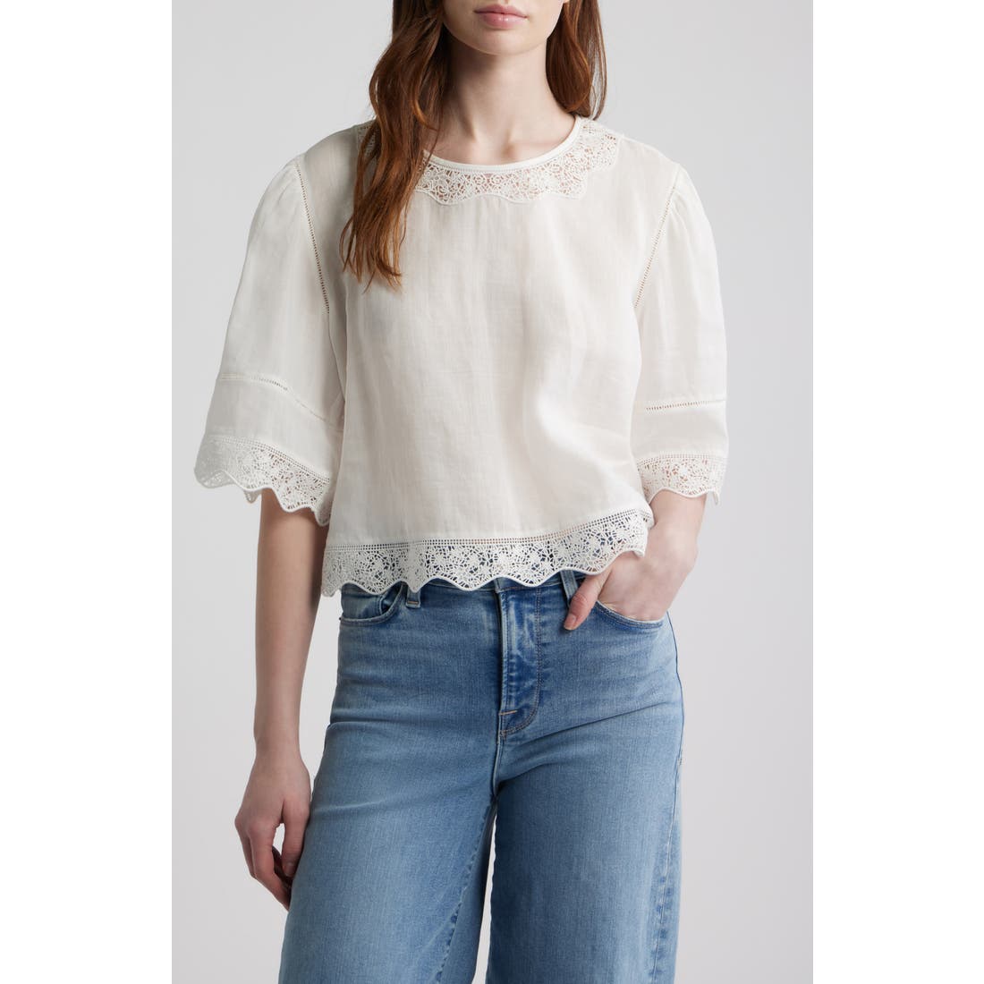 Frame The Embroidered Ramie Top