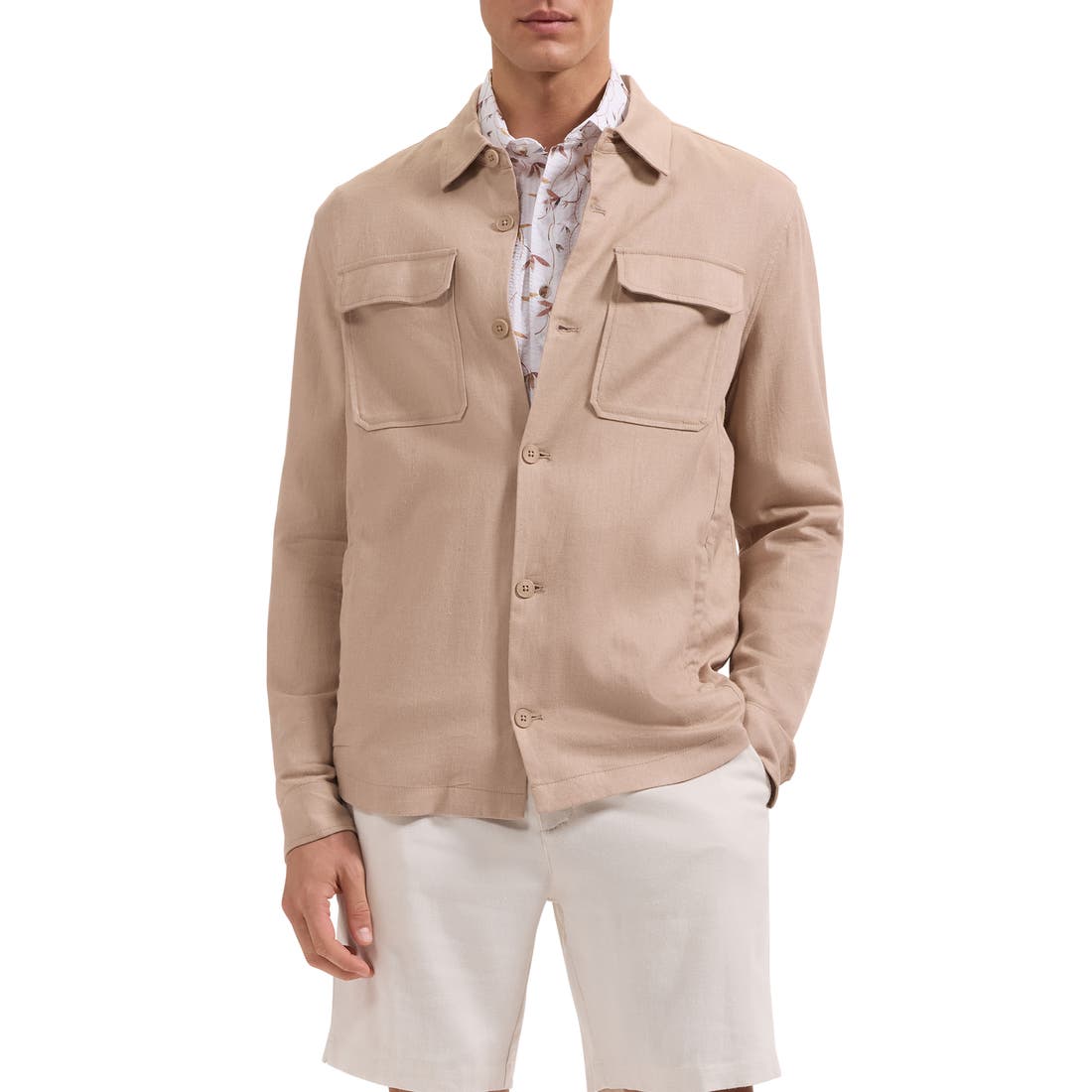 Bugatchi Aerolinen Linen Blend Shirt Jacket