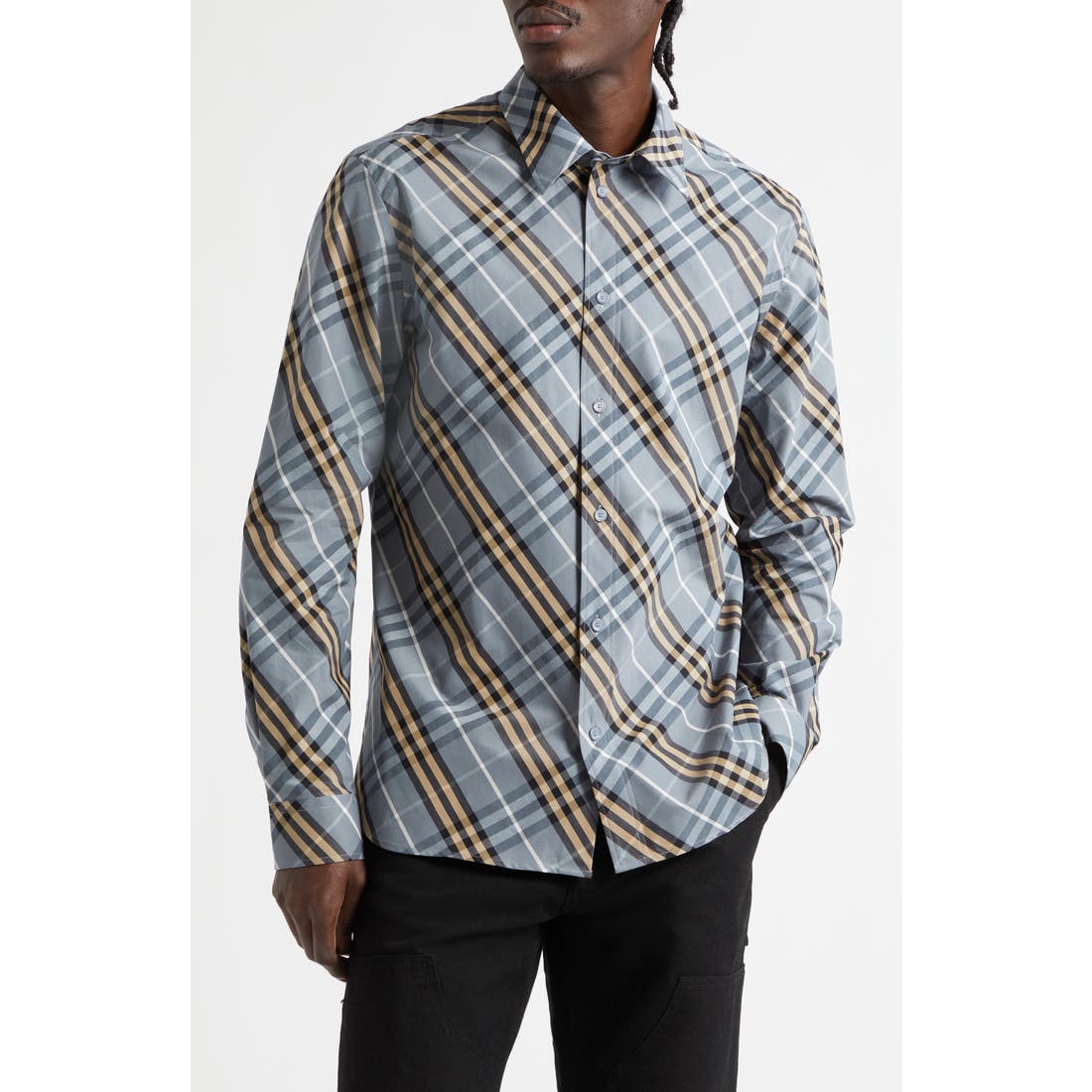 Nordstrom burberry Robert Regular Fit Check Cotton Poplin Button-Up Shirt  available now at Fashion Centre at Pentagon City