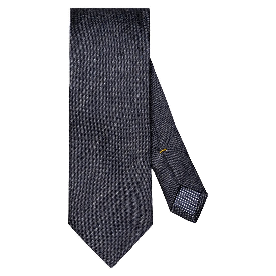 Eton Navy Blue Solid Linen & Silk Tie