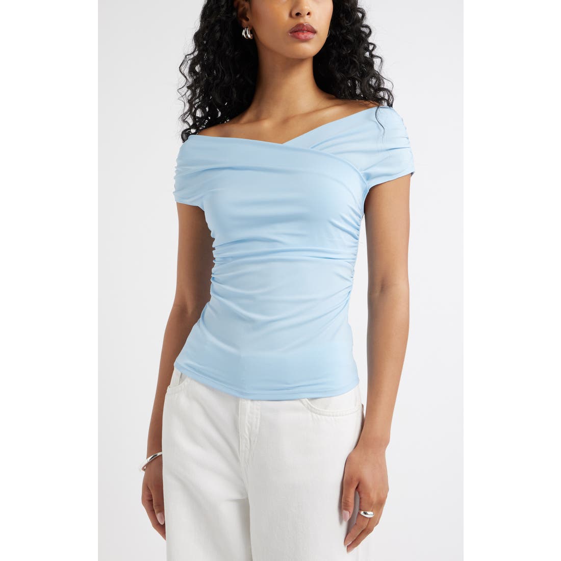 Open Edit Crossover Off the Shoulder Top