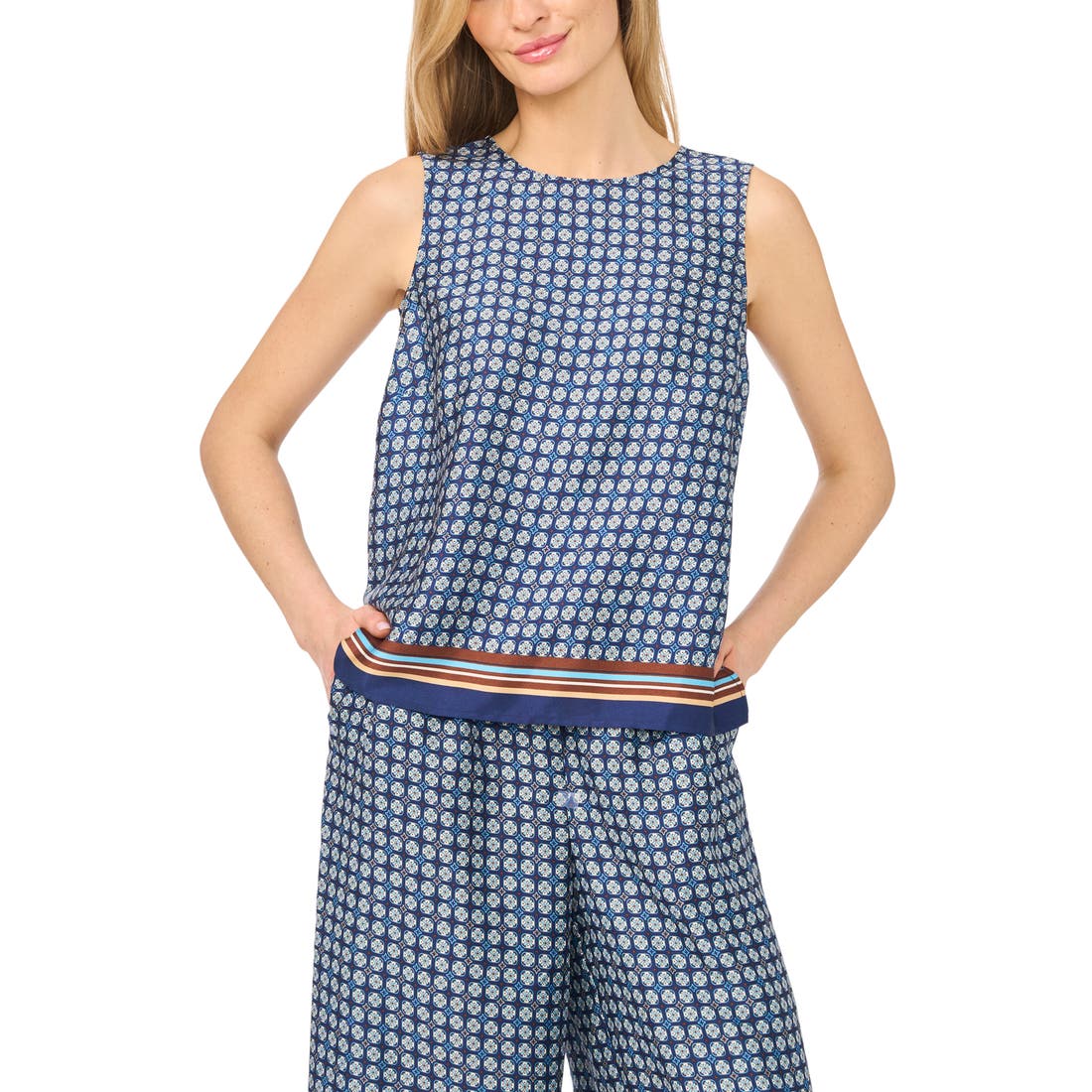 Halogen(r) ) Geo Print Sleeveless Shell