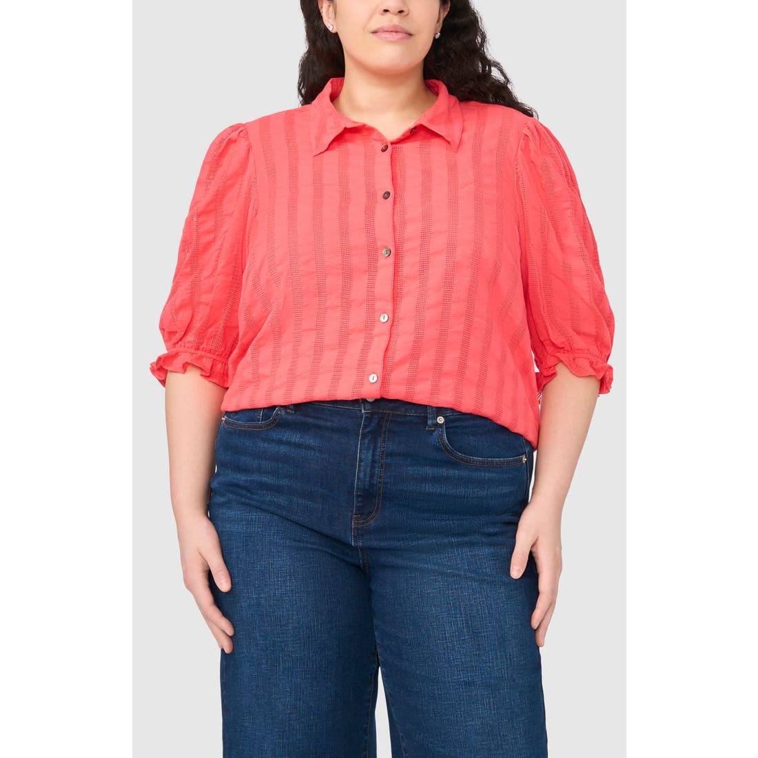 Halogen(r) ) Puff Sleeve Cotton Top