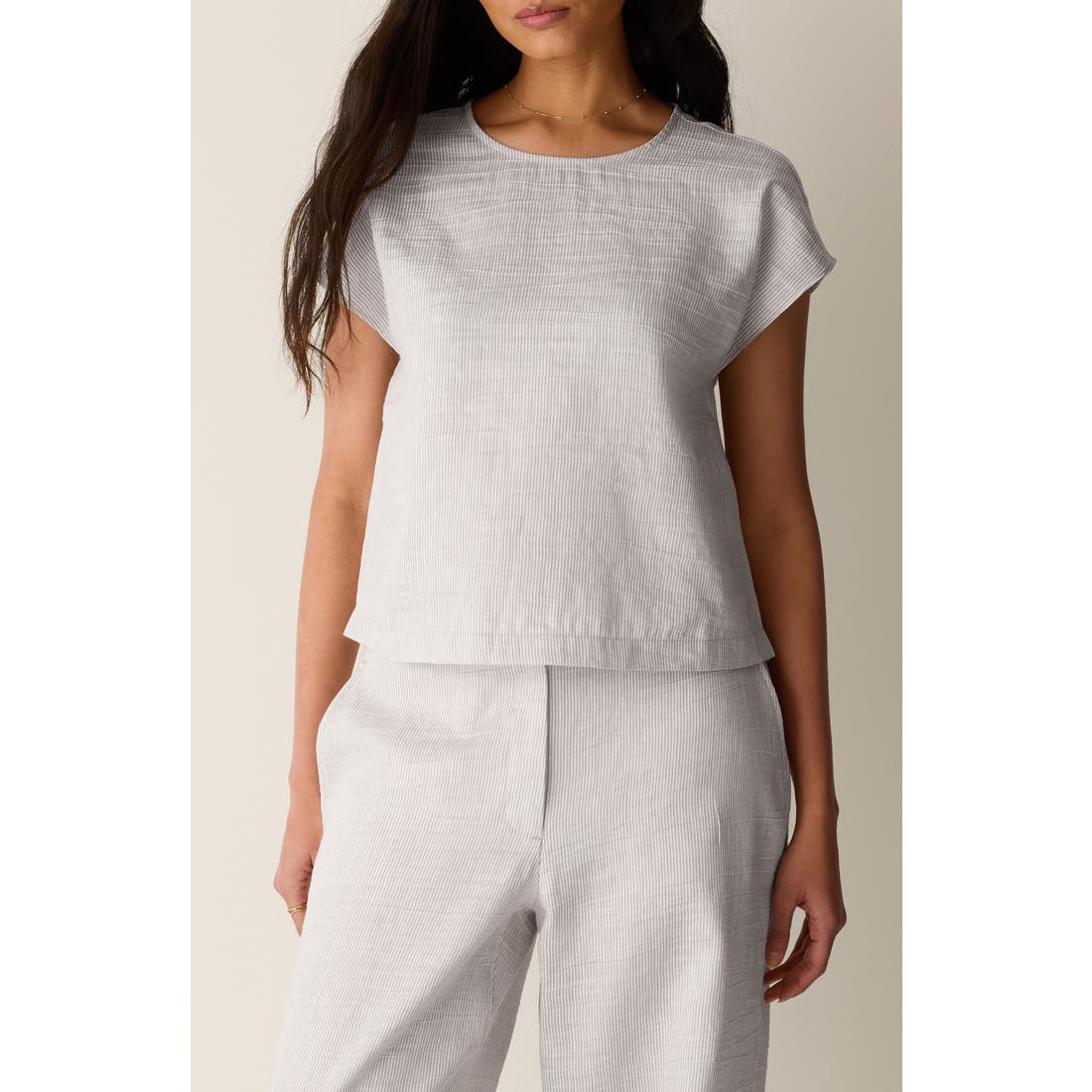 Eileen Fisher Linen Blend Square Top
