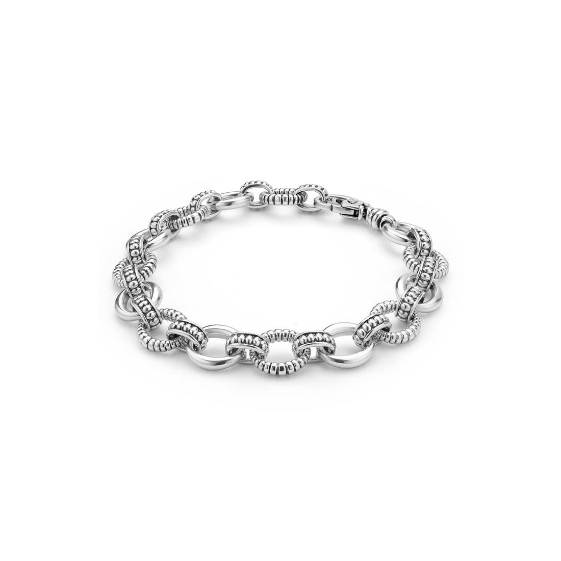 Lagos Sterling Silver Fluted Oval Link Bracelet