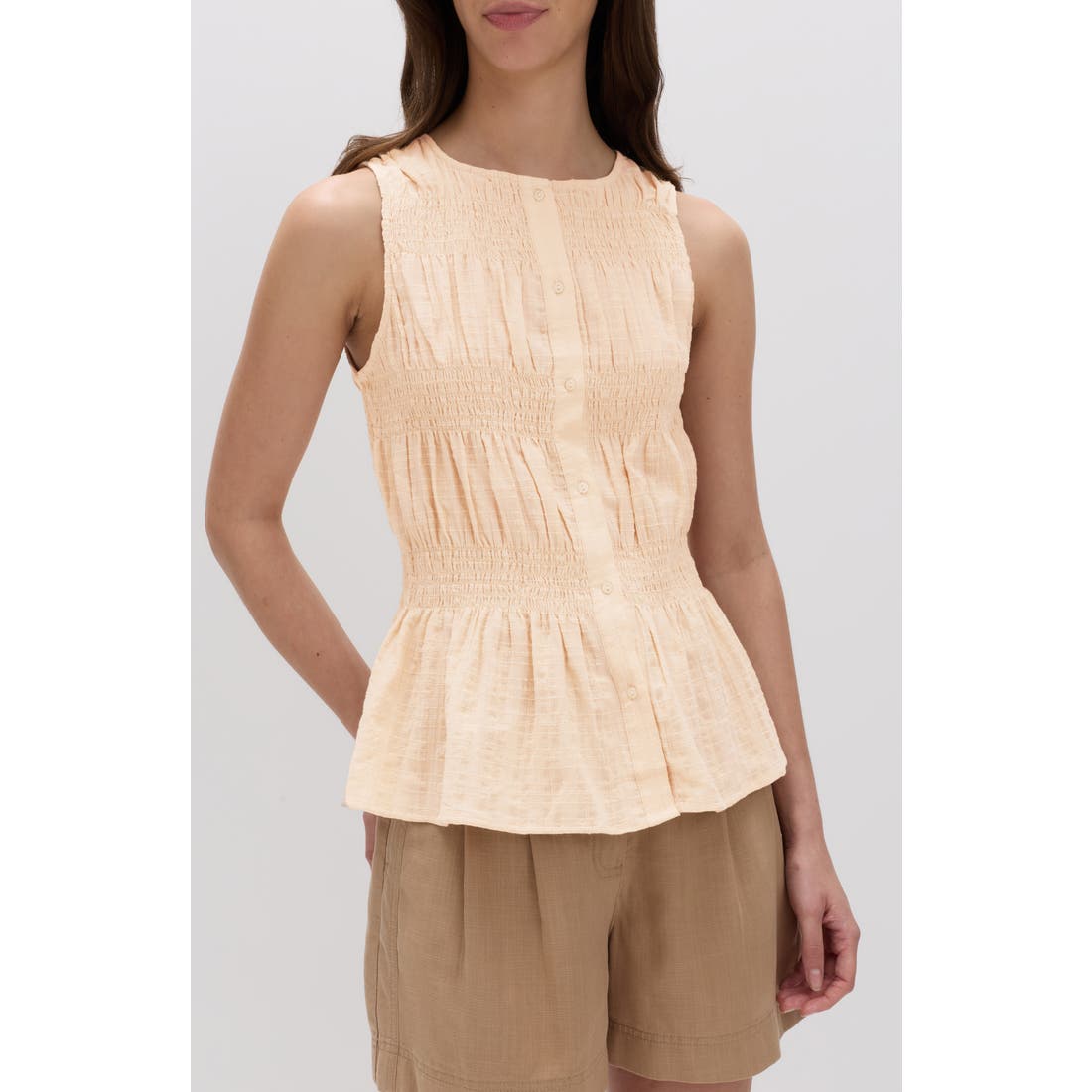 Per Una By M&s Shirred Button Top