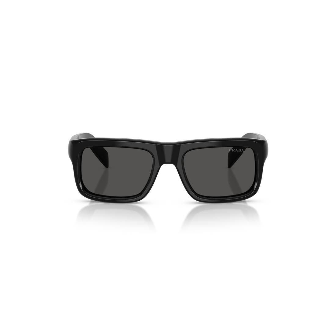 Prada 56mm Rectangular Sunglasses in Black/dark Grey