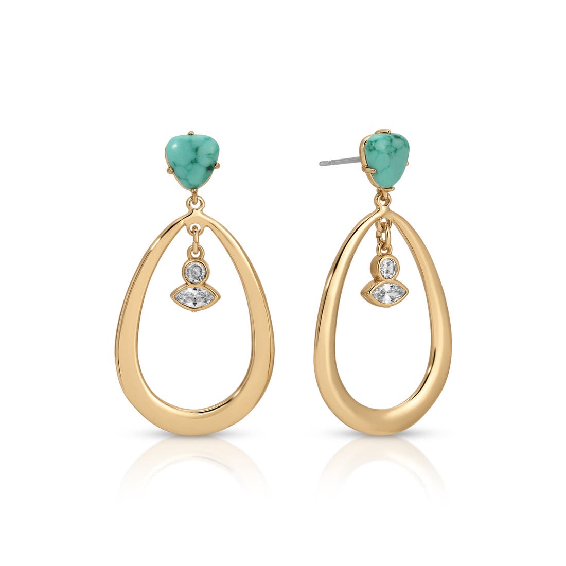 Ettika Turquoise Oval Drop Earrings