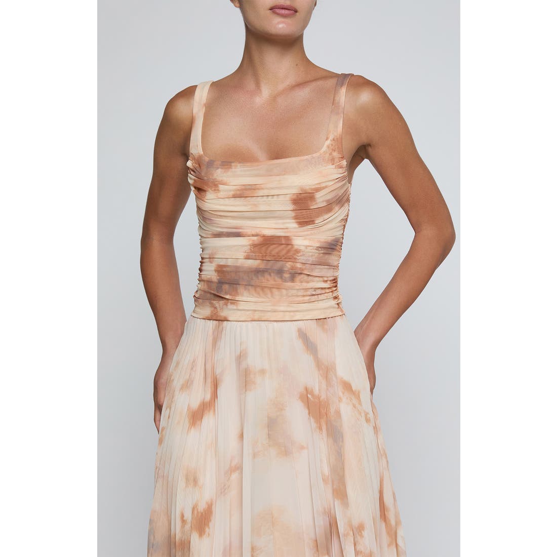 L'agence Rashed Ruched Mesh Tank