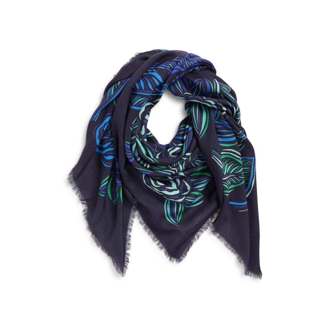 Echo Gestural Rose Print Square Scarf
