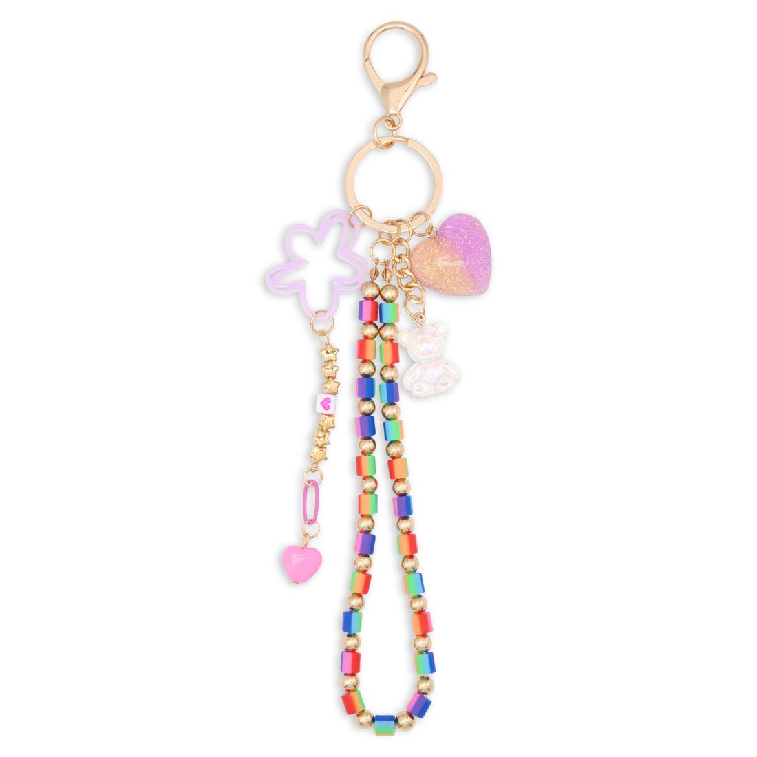 Ruby & Ry Beaded Bag Charm in Pink/combo