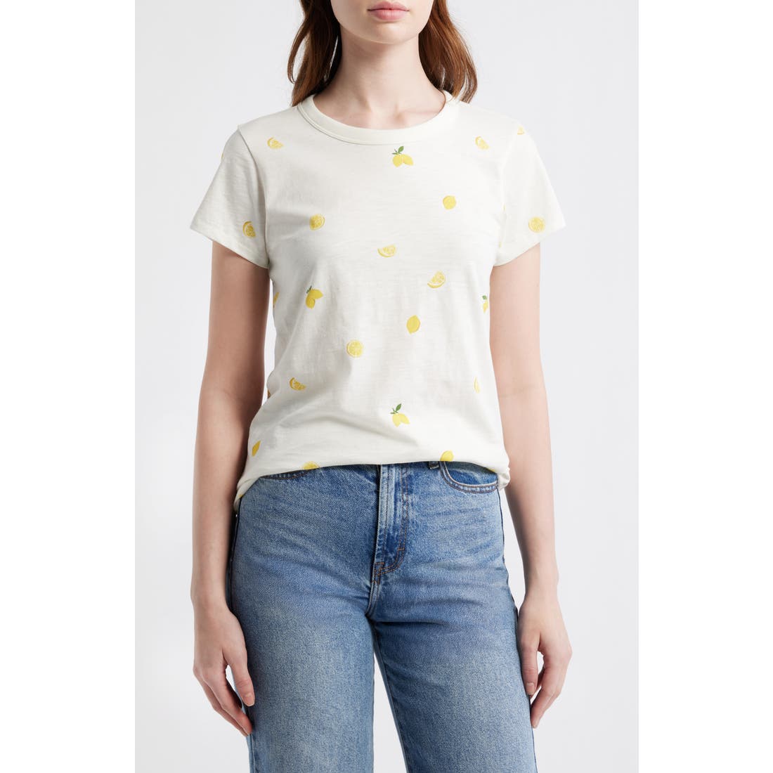 Rag & Bone Lemon Print Cotton Tee