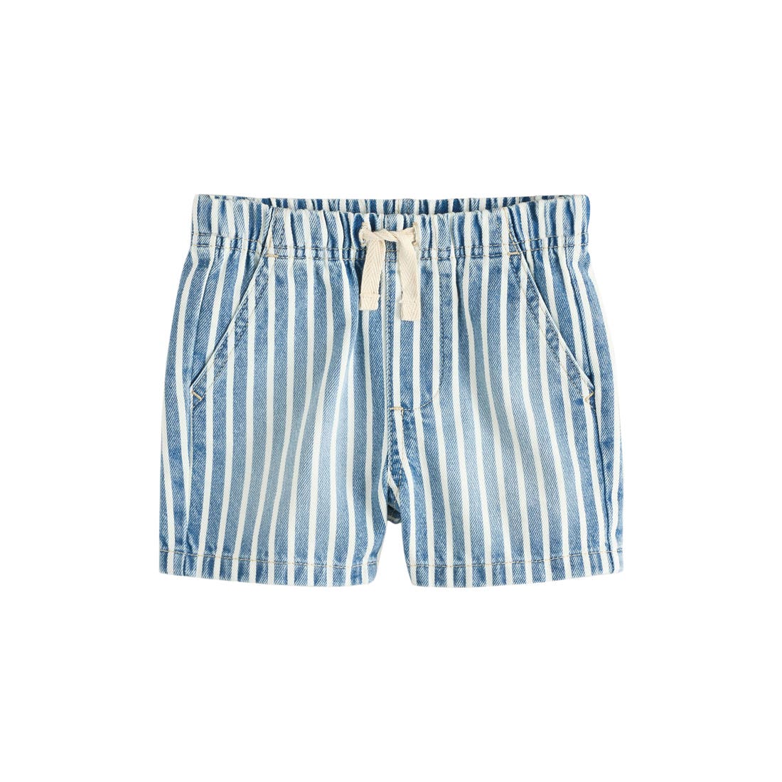 Next Kids' Stripe Cotton Denim Drawstring Shorts