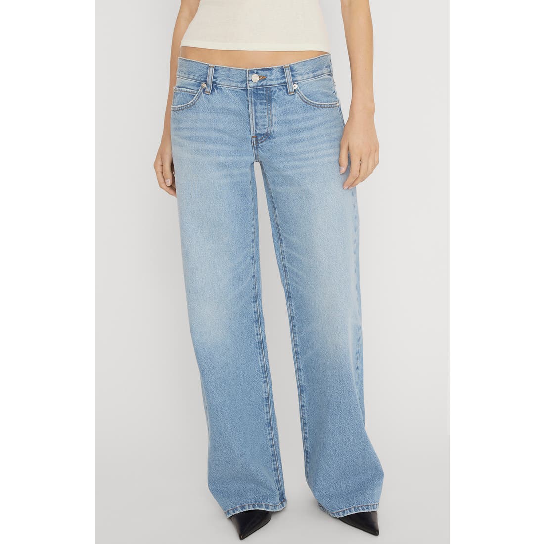 Frame x Amelia Gray The Pixie Gray Relaxed Bootcut Jeans