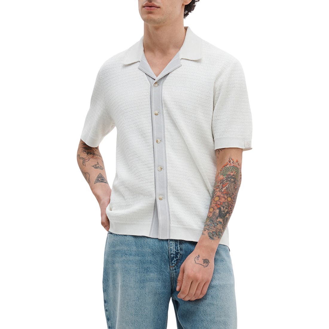 Rag & Bone Harvey Block Stitch Camp Shirt