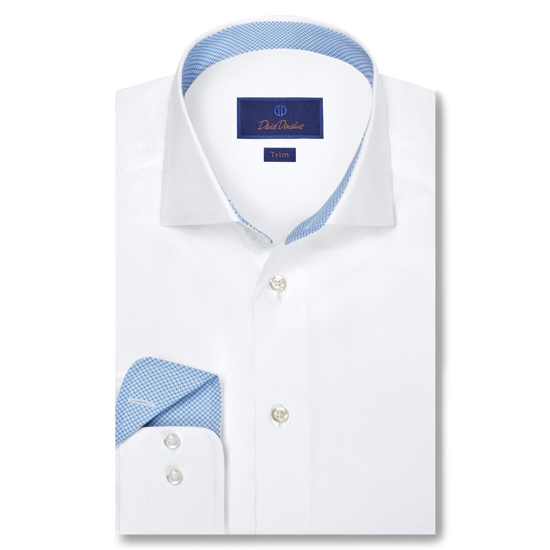 david donahue trim fit dress shirt David Donahue Trim Fit Blue Non-Iron Dress Shirt