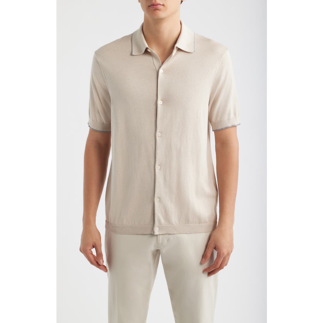 Jack Victor Harrison Knit Button-Up Shirt