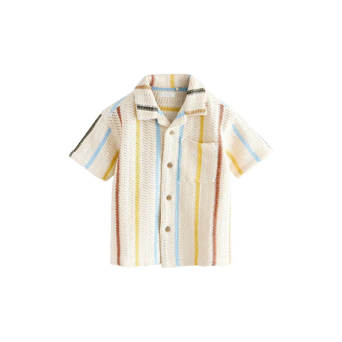 Next Kids' Textured Stripe Camp Shirt