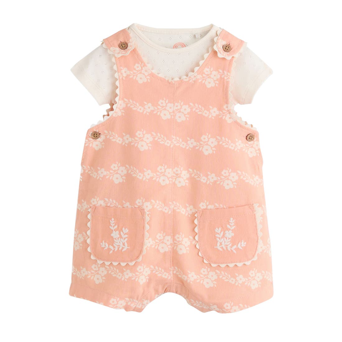 Next Orange Floral Romper & Bodysuit Set