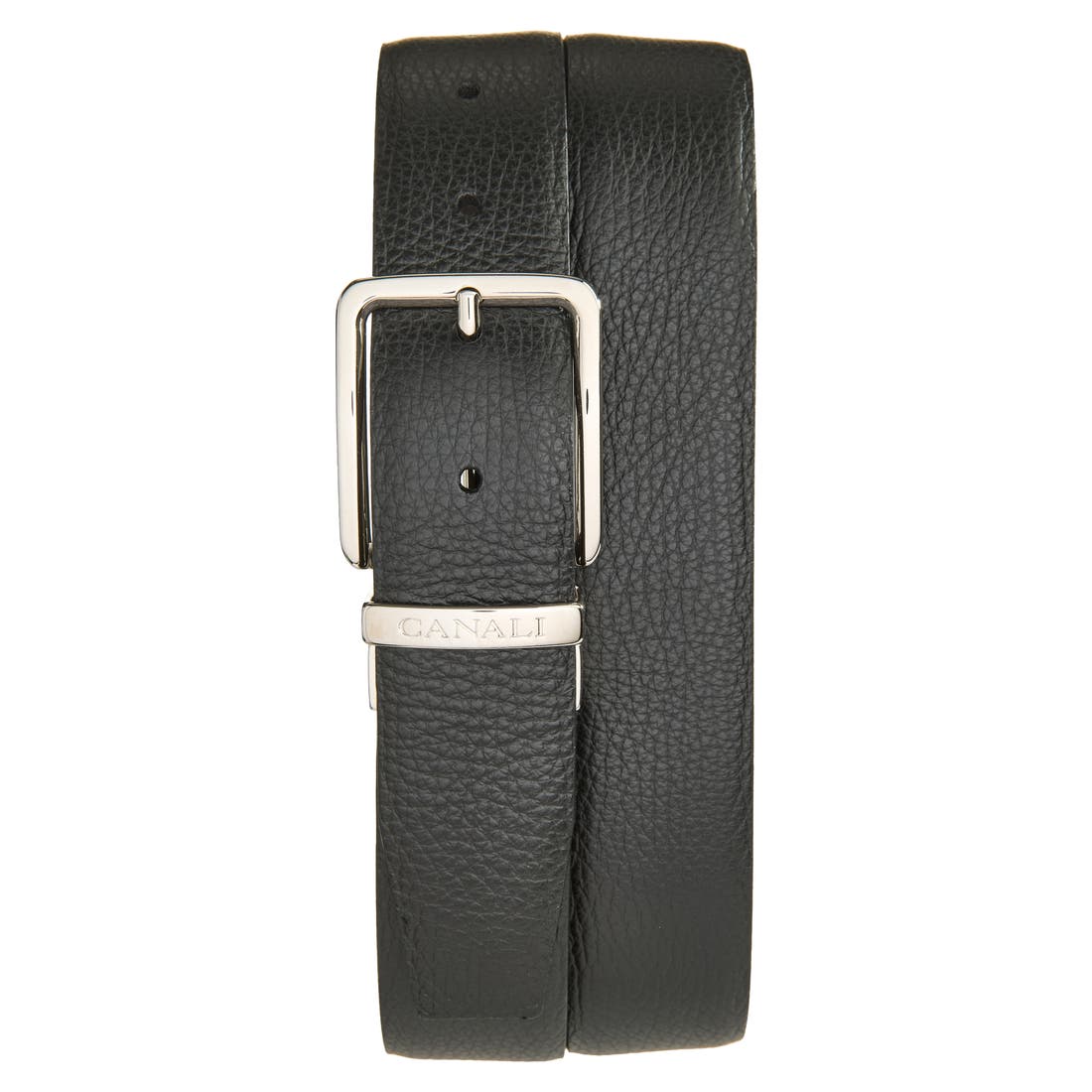Canali Reversible Grained Leather Belt