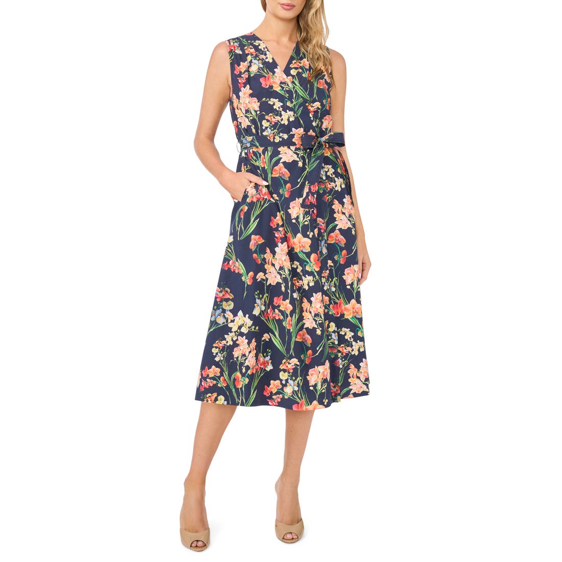 Ted Baker Aubree Floral Wrap Front Midi Dress