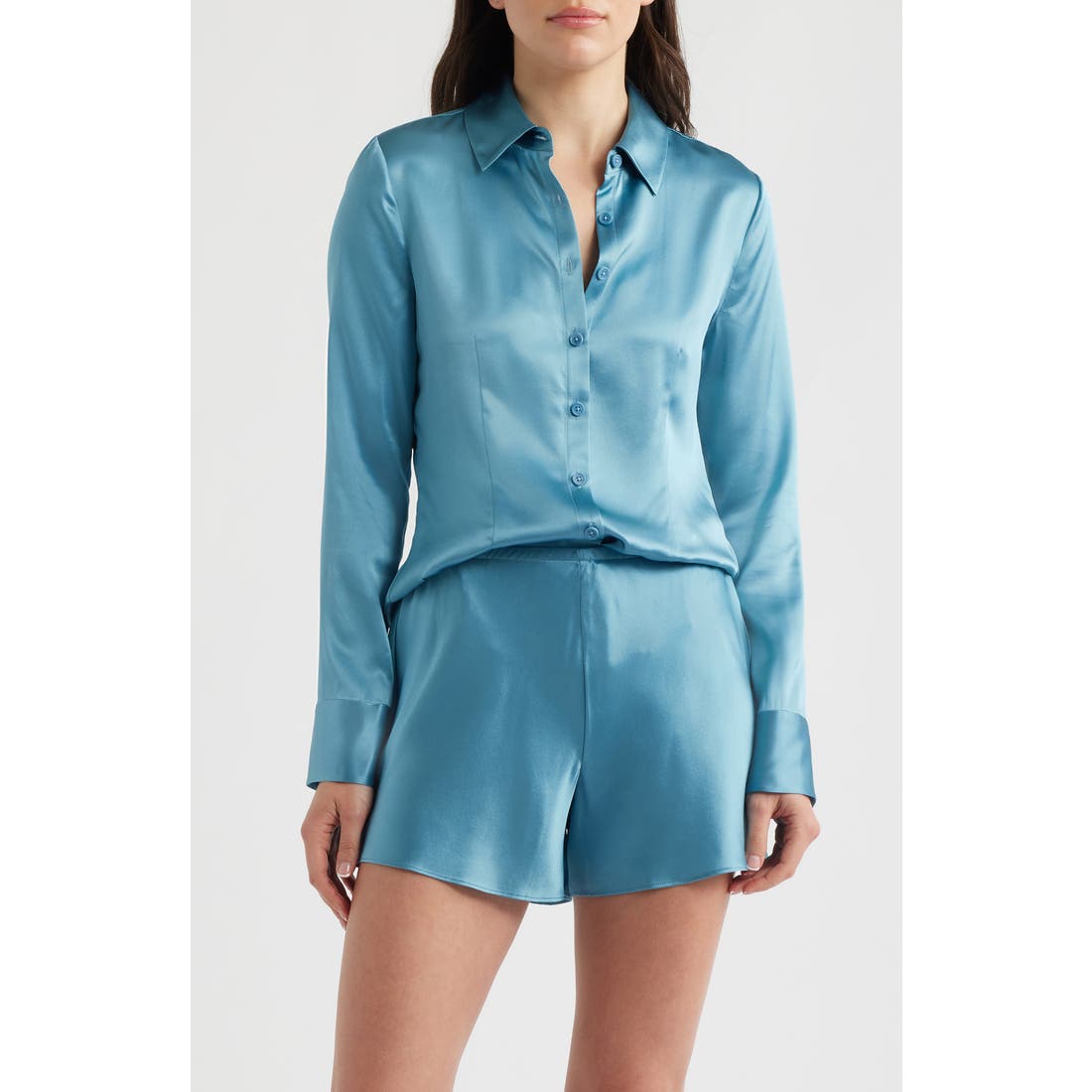 Reformation Raya Silk Button-Up Shirt