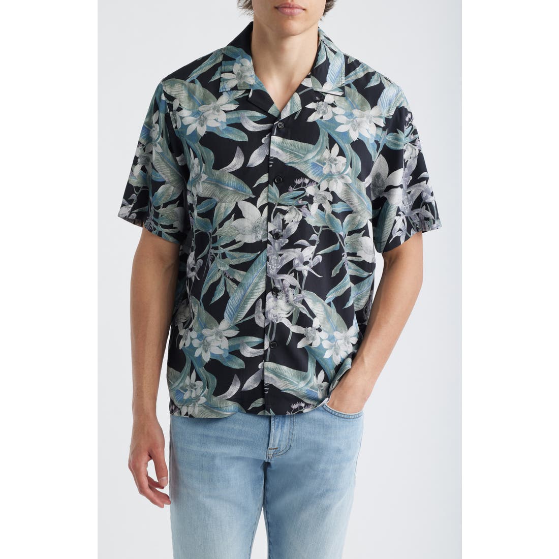 Rag & Bone Avery Tropical Floral Camp Shirt