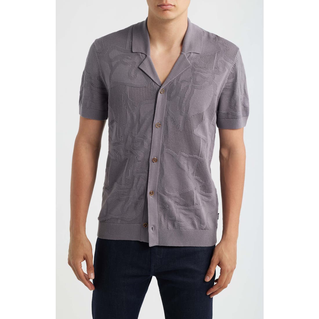 Boss C-Noy Texture Camp Shirt