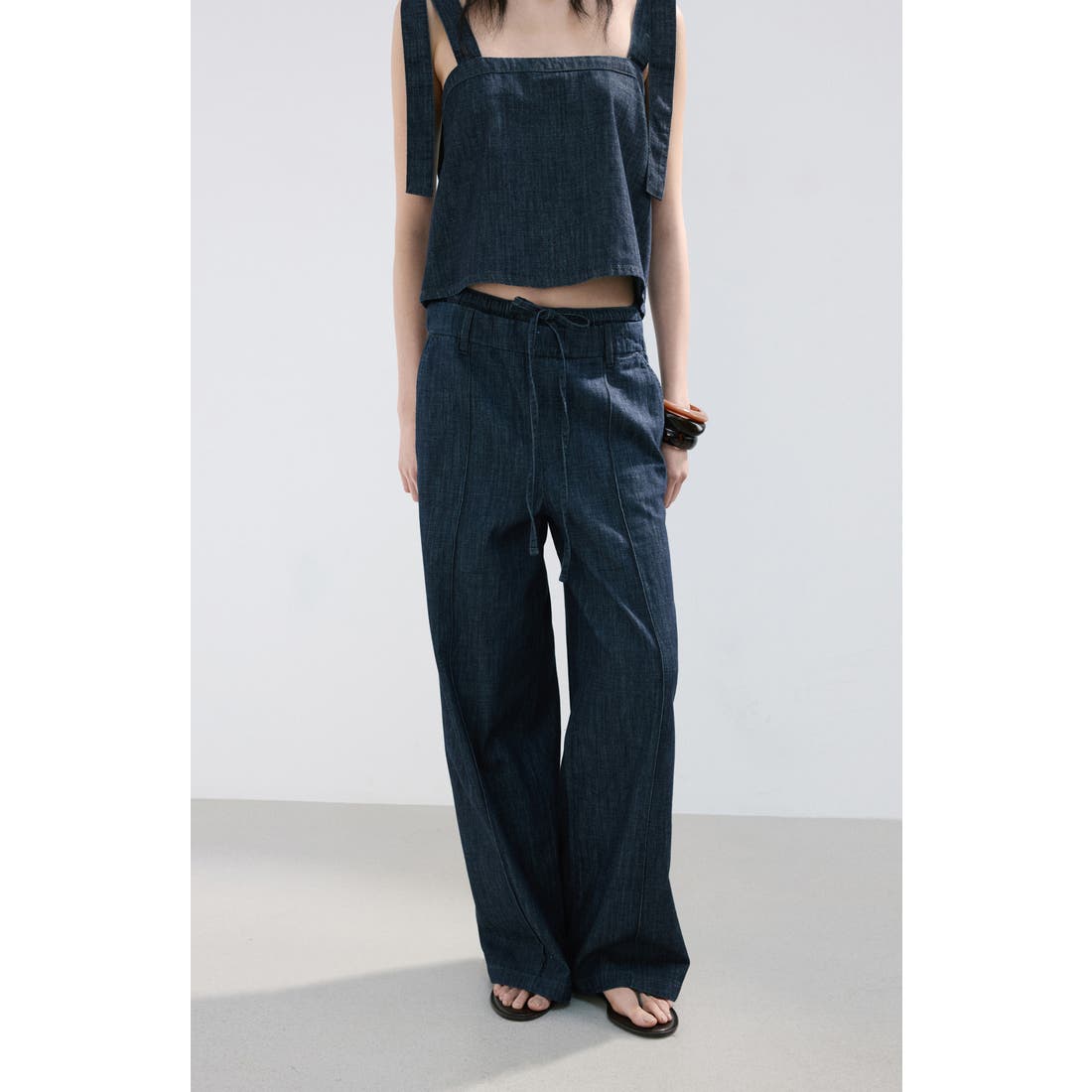 Mango Wide Leg Denim Pants