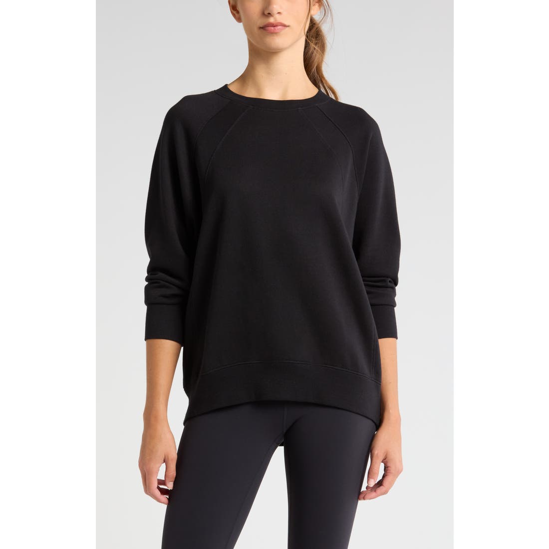 Nordstrom Rack Zella Drew Crewneck Sweatshirt in Black available now at Tacoma Mall